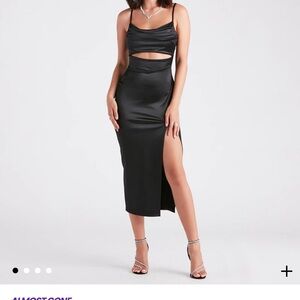 Seona Formal Satin Midi Dress